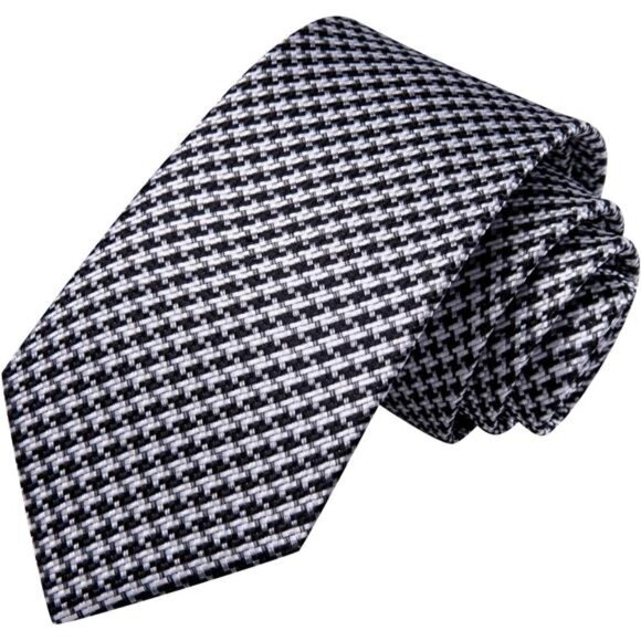 Mens Plaid Ties Classic Paisley Necktie with Handkerchief Cufflinks Set Stripe - Picture 4 of 7